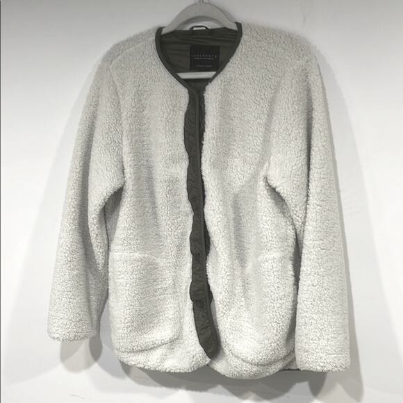 sanctuary White Sherpa Jacket with Green  size medium - Picture 1 of 7